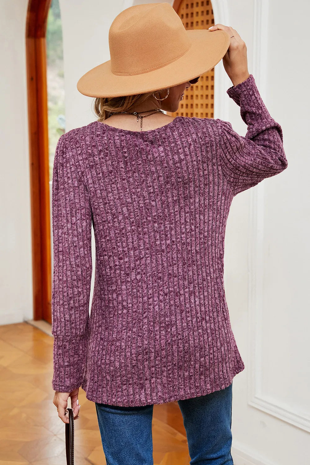 Decorative Button Square Neck T-shirt (18)