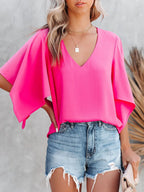 V-neck Half Sleeve Blouse (9)