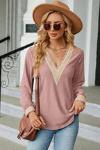 V-neck Long Sleeve T-shirt (11)