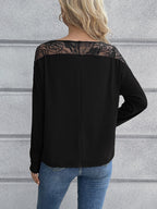 Lace Long Sleeve Round Neck Tee (8)