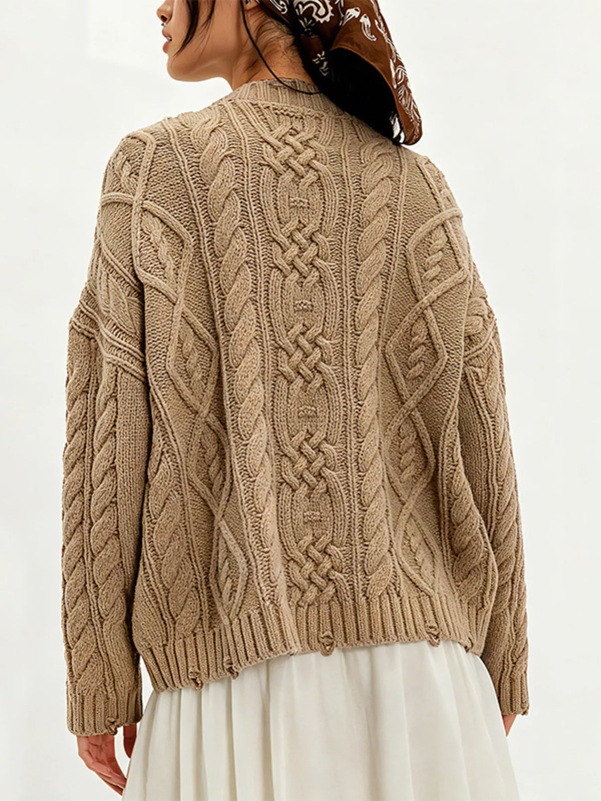 Cable-knit Sweater Front Pockets (6)