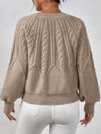 Cable Knit Long Sleeve Sweater (9)