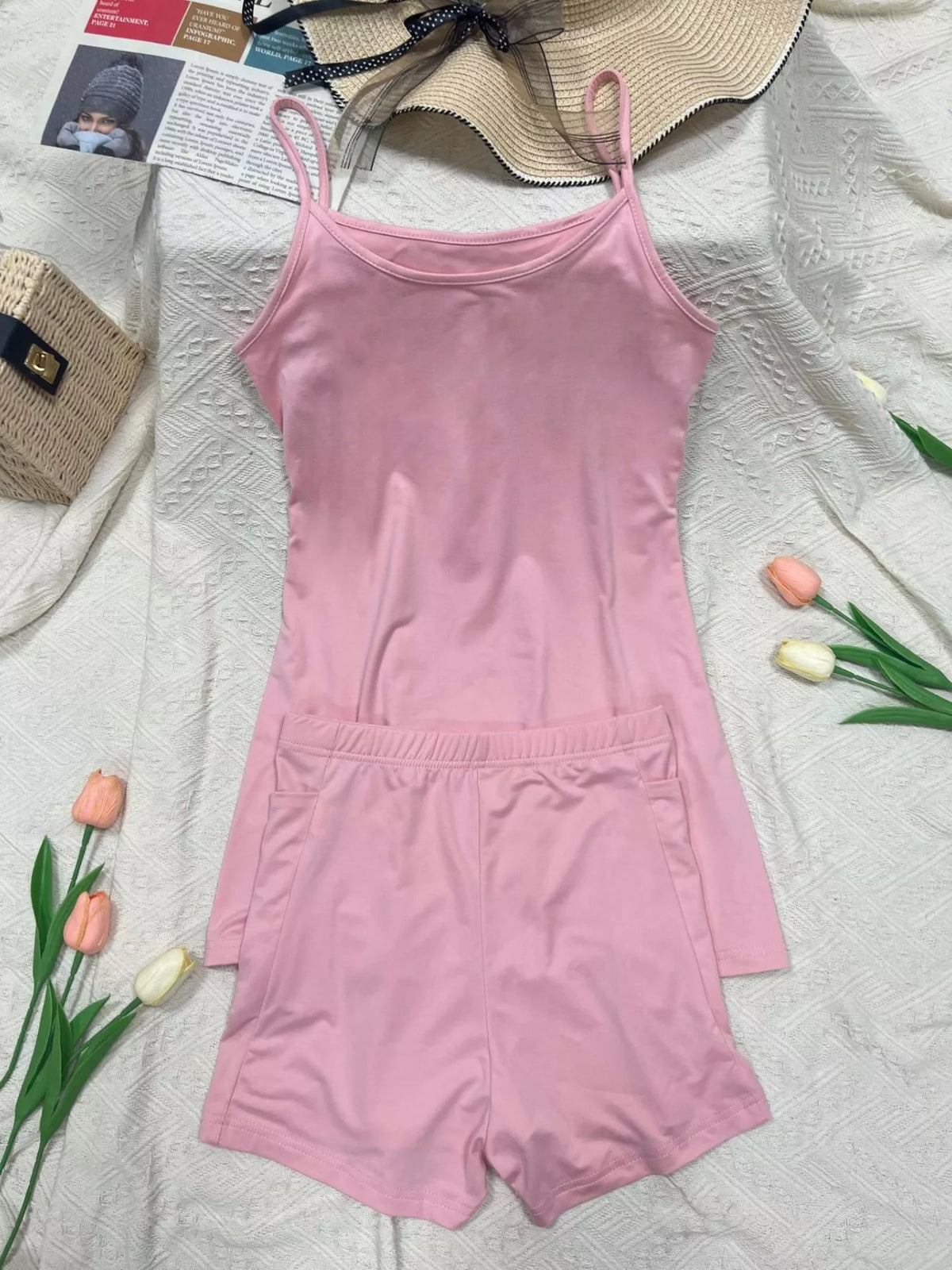 Scoop Neck Cami Shorts Active Set (11)