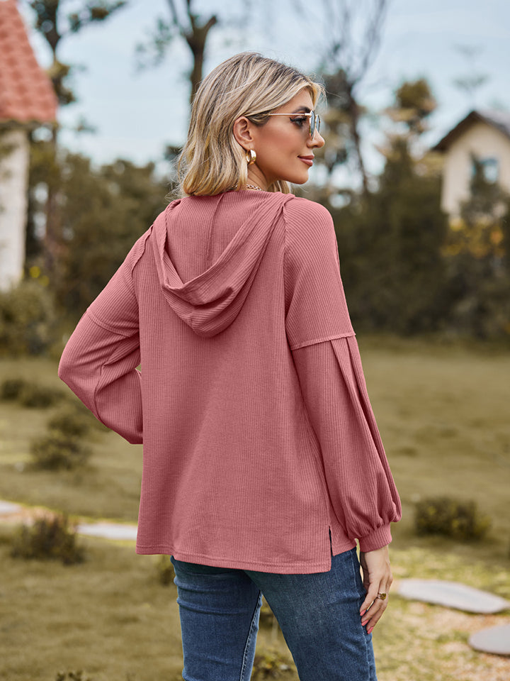 Dropped Shoulder Button-down Hoodie (18)