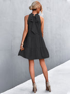 Tie Back Mock Neck Tiered Dress (6)