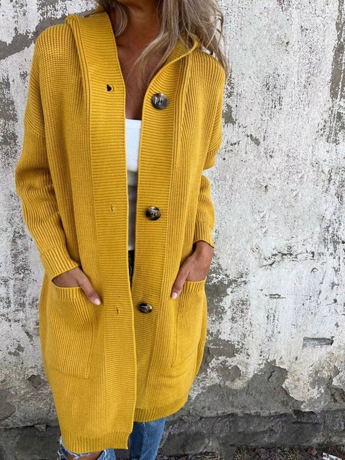 Full Size Button-down Hooded Cardigan Plus (10)