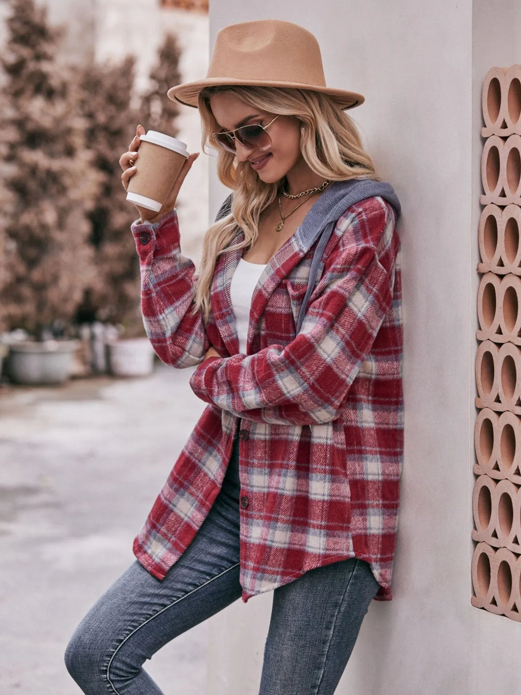 Oversized Plaid Button Up Shacket (8)