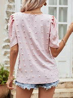 Swiss Dot Short Puff Sleeve Top (2)