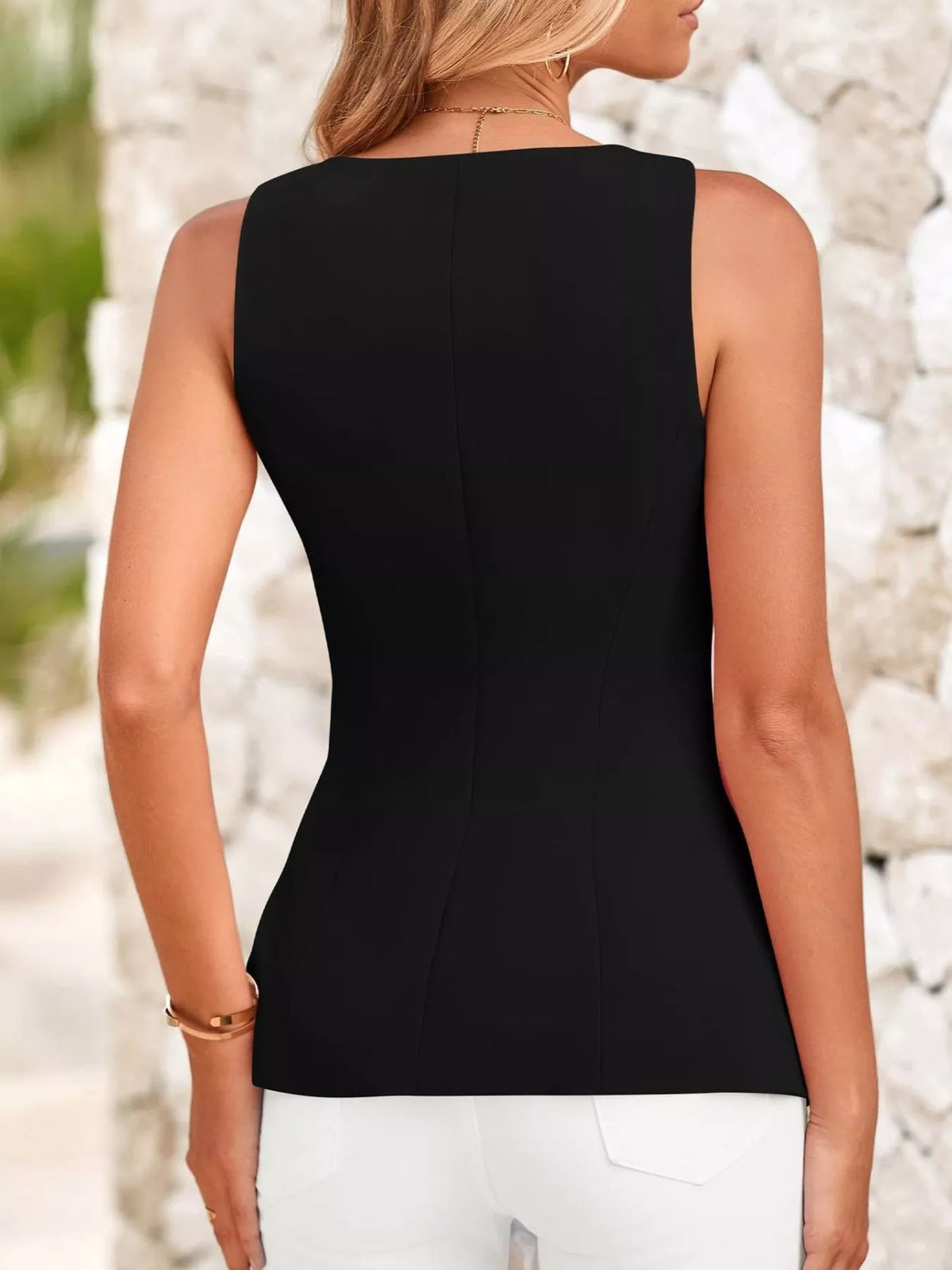 Square Neck Button-up Vest (15)
