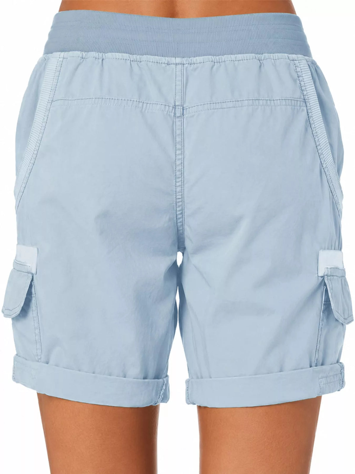 Full Size Drawstring Cargo Shorts Plus (35)
