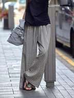 Full Size Striped Drawstring Waist Wide Leg Pants Plus (9)