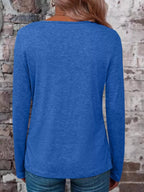 Crisscross V-neck Long Sleeve T-shirt (8)