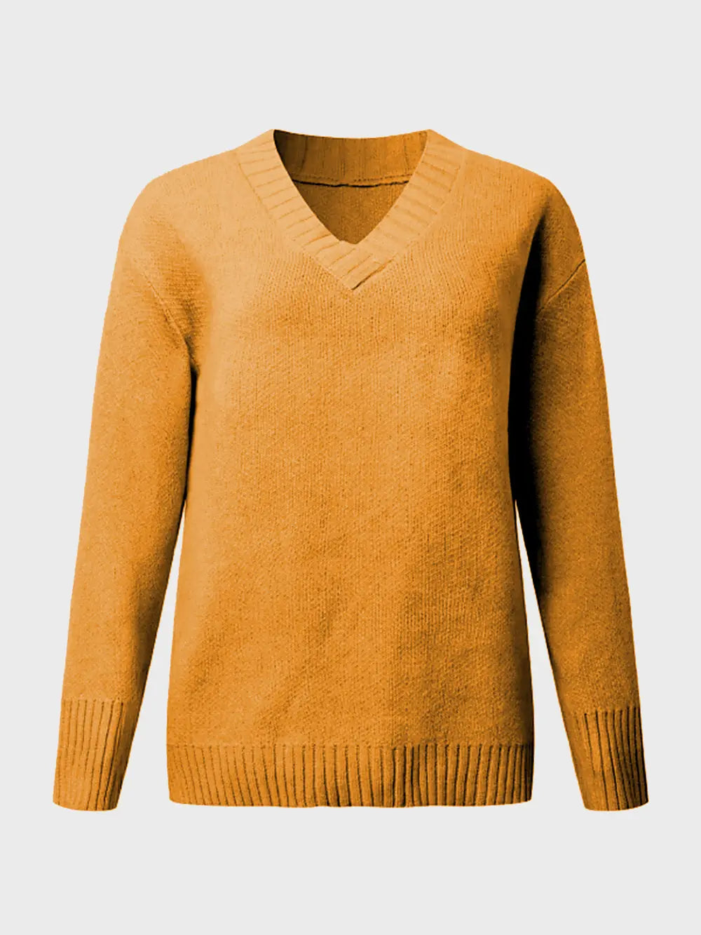 V-neck Long Sleeve Knit Top (20)