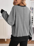 Exposed Seam Striped Contrast Sweatshirt (6)