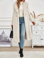 Cozy Hooded Button Up Longline Outerwear (2)