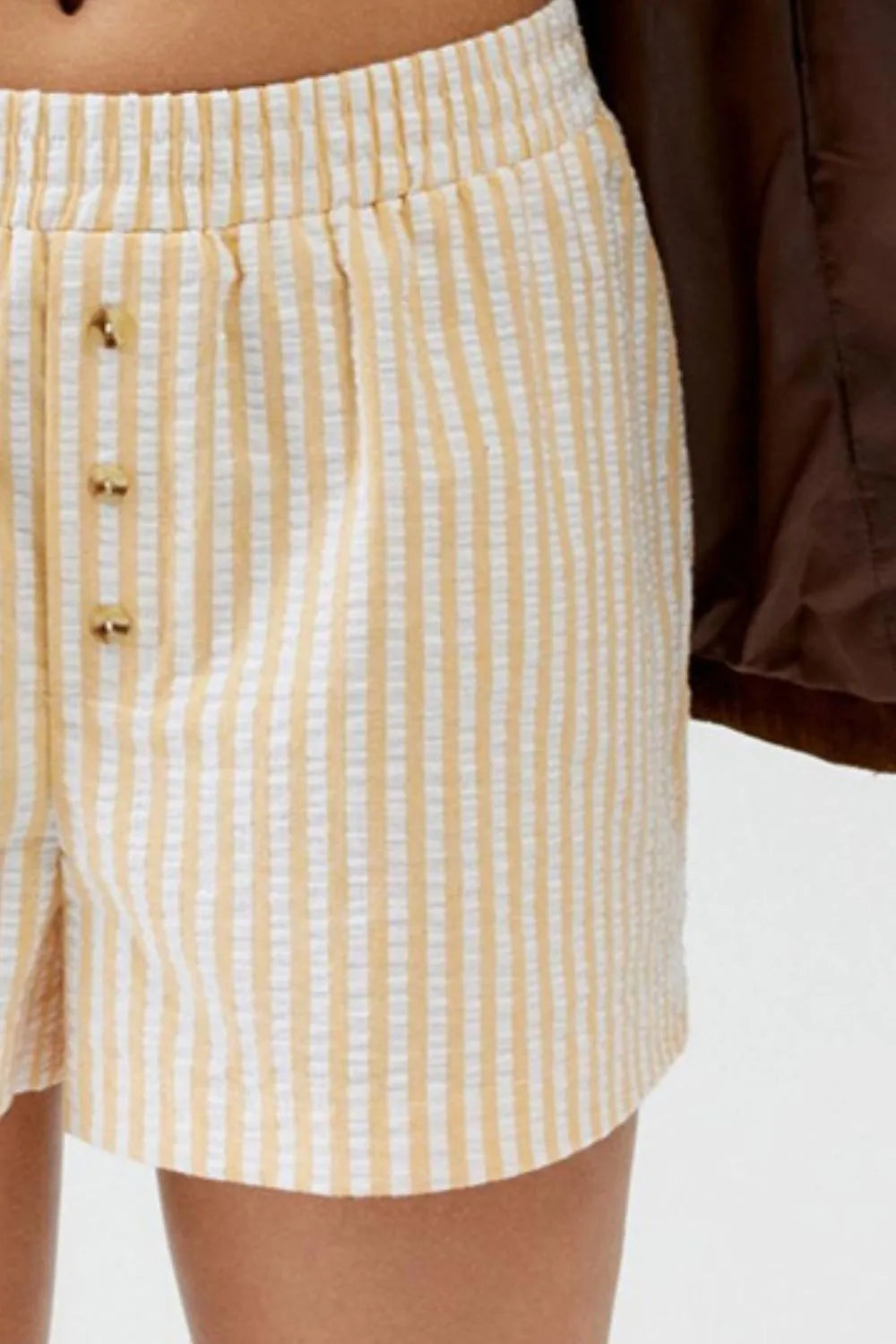 Striped Elastic Waist Shorts (9)