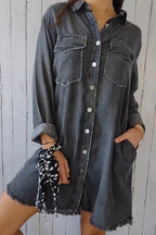 Full Size Pocketed Button Up Long Sleeve Denim Jacket (8)