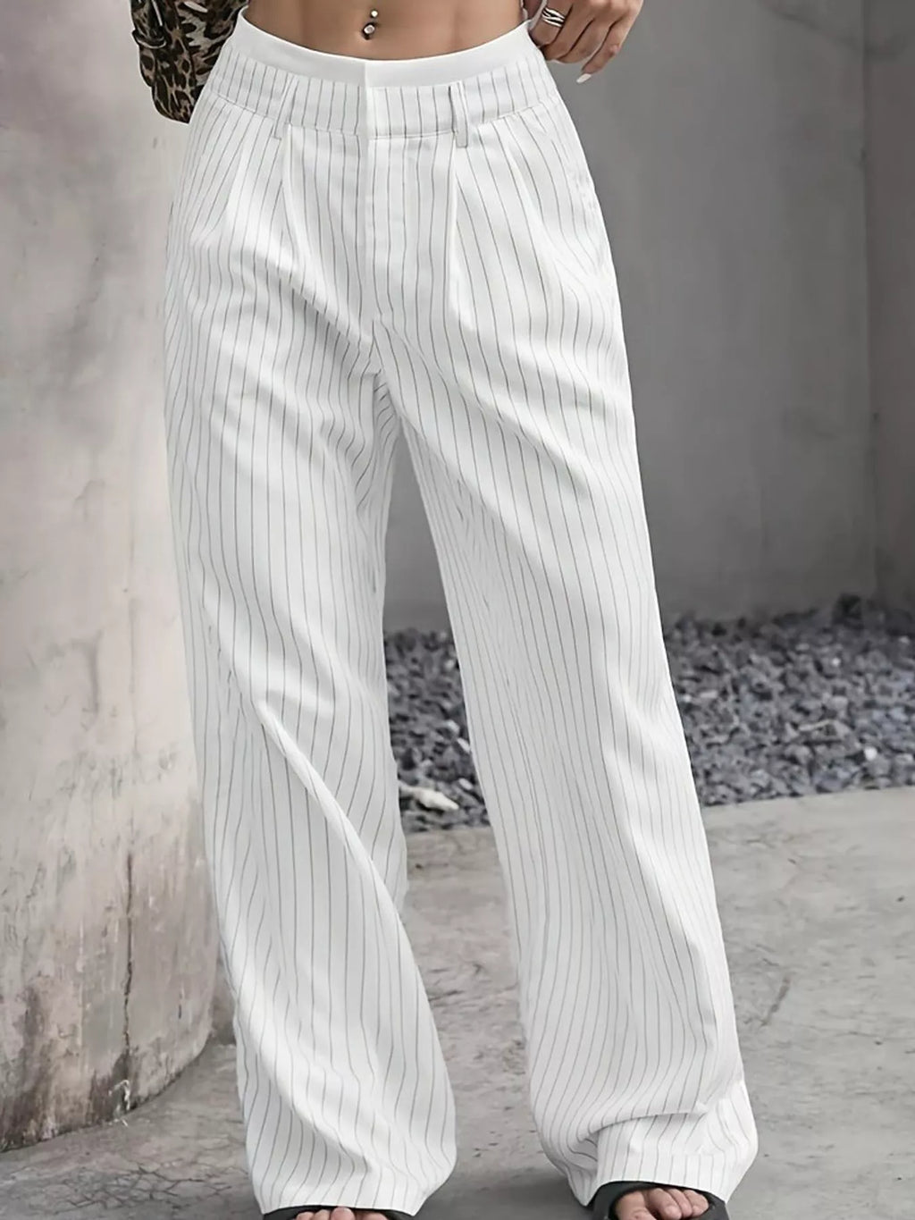 Striped Wide-leg Pants (7)