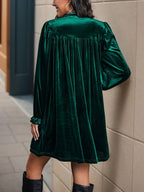 Ruched Surplice Long Sleeve Mini Dress (8)