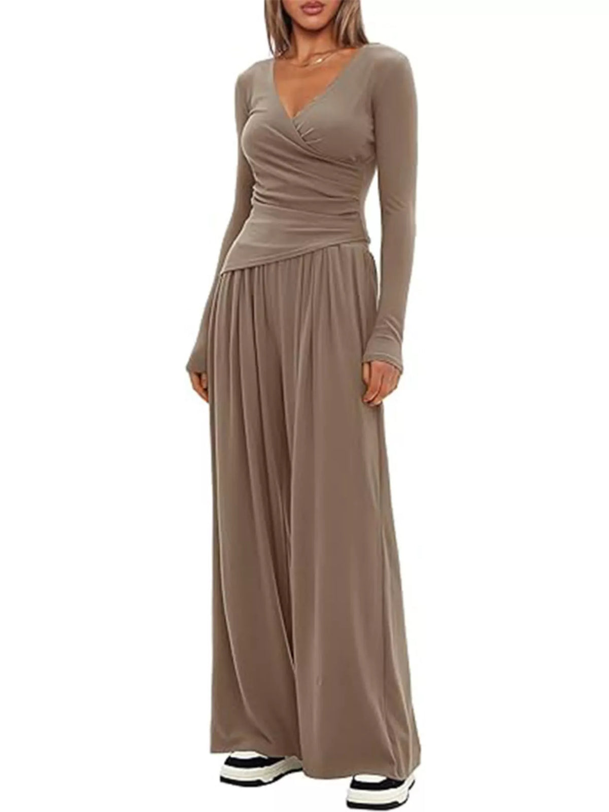 Casual Long Sleeve Top Pants Two-piece Set (11)