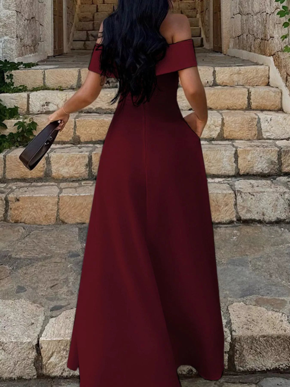 Off-shoulder A-line Maxi Dress (10)