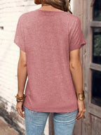 Half Button Short Sleeve Top (3)