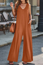 Full Size V-neck Wide Strap Jumpsuit (8)