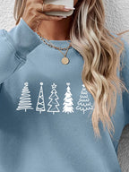 Christmas Tree Graphic Drop Shoulder Sweatshirt (17)