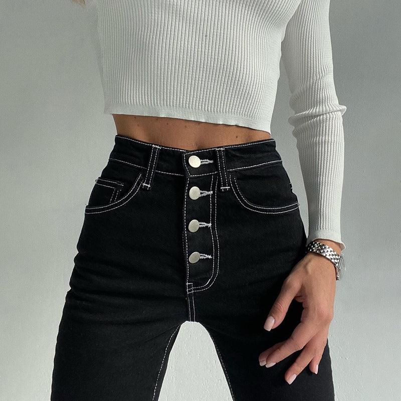 Exposed Black Straight-leg Jeans variant CJNZ133566401AZ|CJNZ133566402BY|CJNZ133566403CX