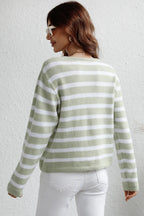 Striped Button Down Long Sleeve Cardigan (9)