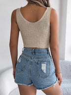 Twisted V-neck Knit Vest (3)