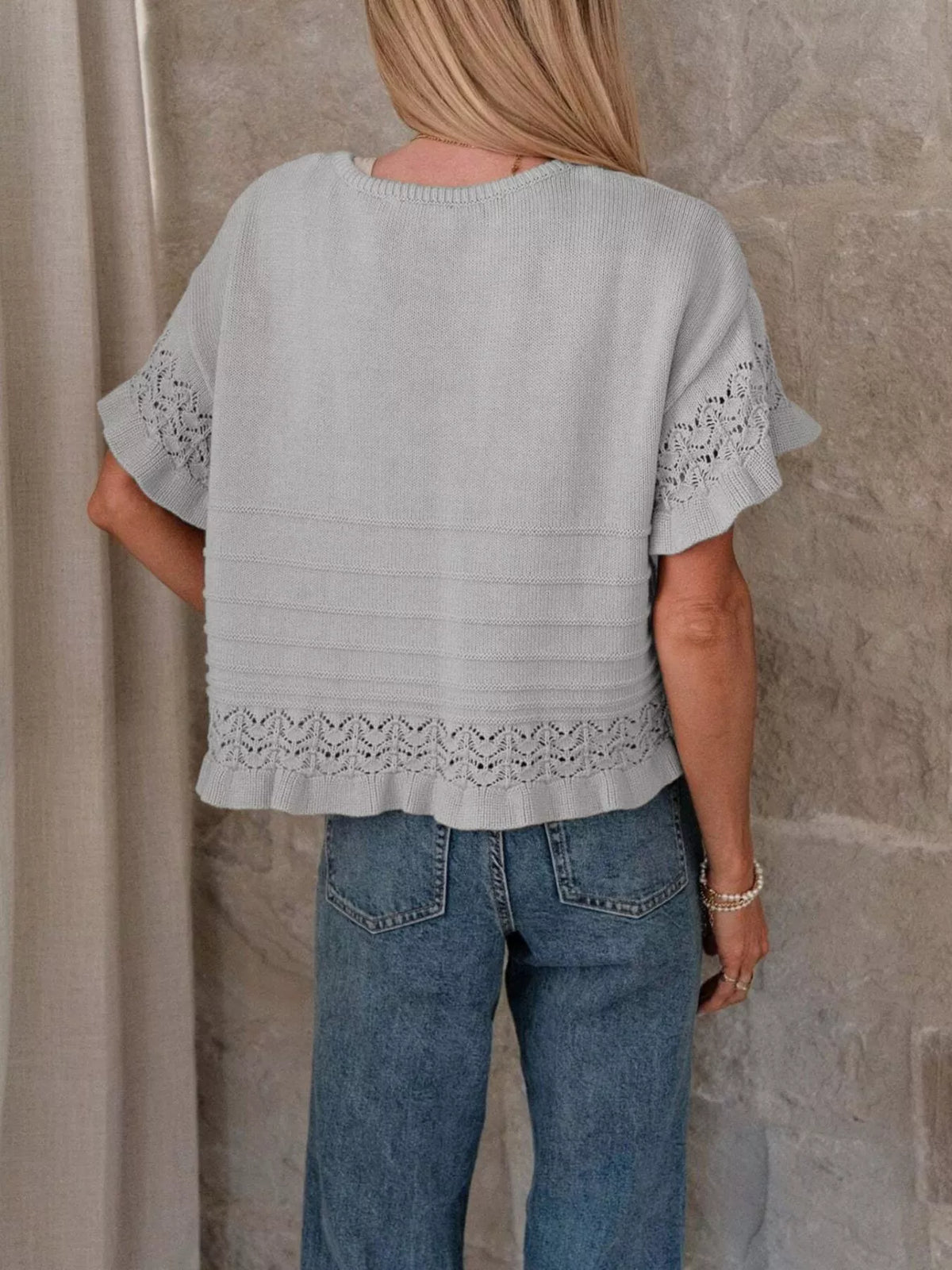 Lace Trimmed Knit Top (20)