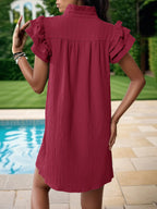 Frill Notched Flounce Sleeve Mini Dress (6)