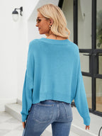 Eyelet Button Front Long Sleeve Cardigan (10)