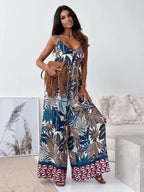 Printed Spaghetti Strap Wide-leg Jumpsuit (6)