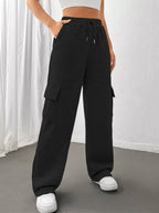 Relaxed Fit Pants Drawstring Waist