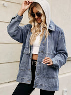 Oversized Button Up Denim Jacket Hood (11)
