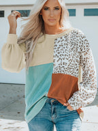 Block Leopard Round Neck Sweatshirt (5)