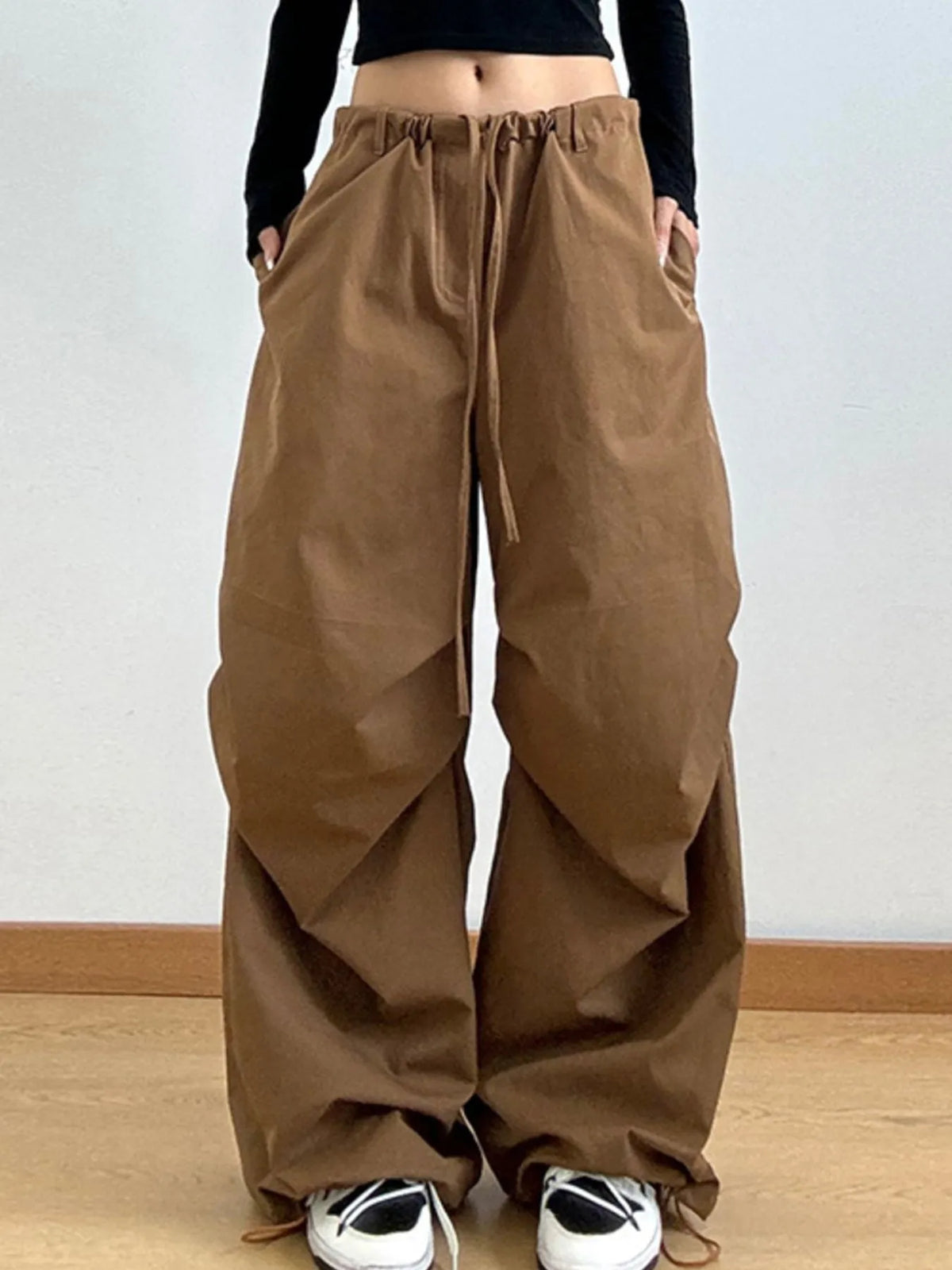 Wide Leg Casual Drawstring Pants (3)
