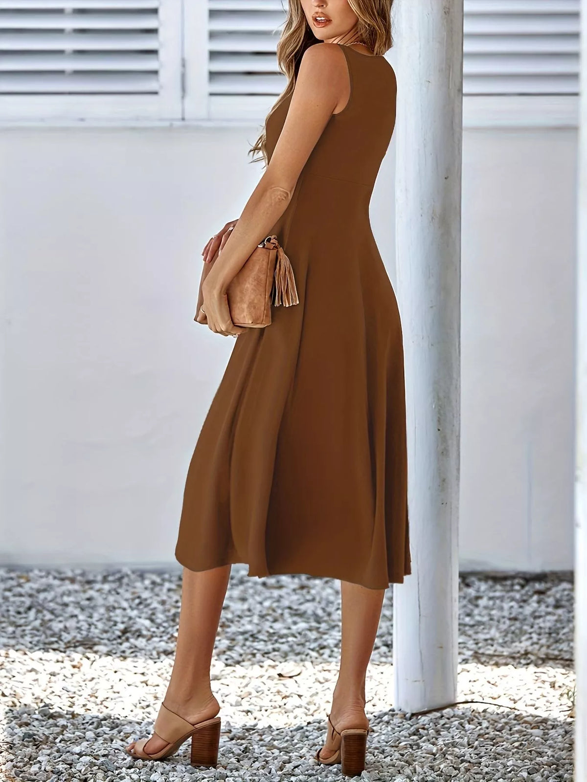 Sleeveless A-line Midi Dress (22)
