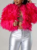 Faux Fur Open Front Cropped Outerwear (14)