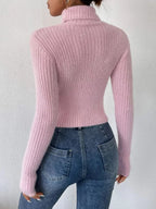 Ribbed Turtleneck Long Sleeve Sweater (2)