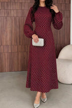 Polka Dot Long Sleeve Maxi Dress (16)