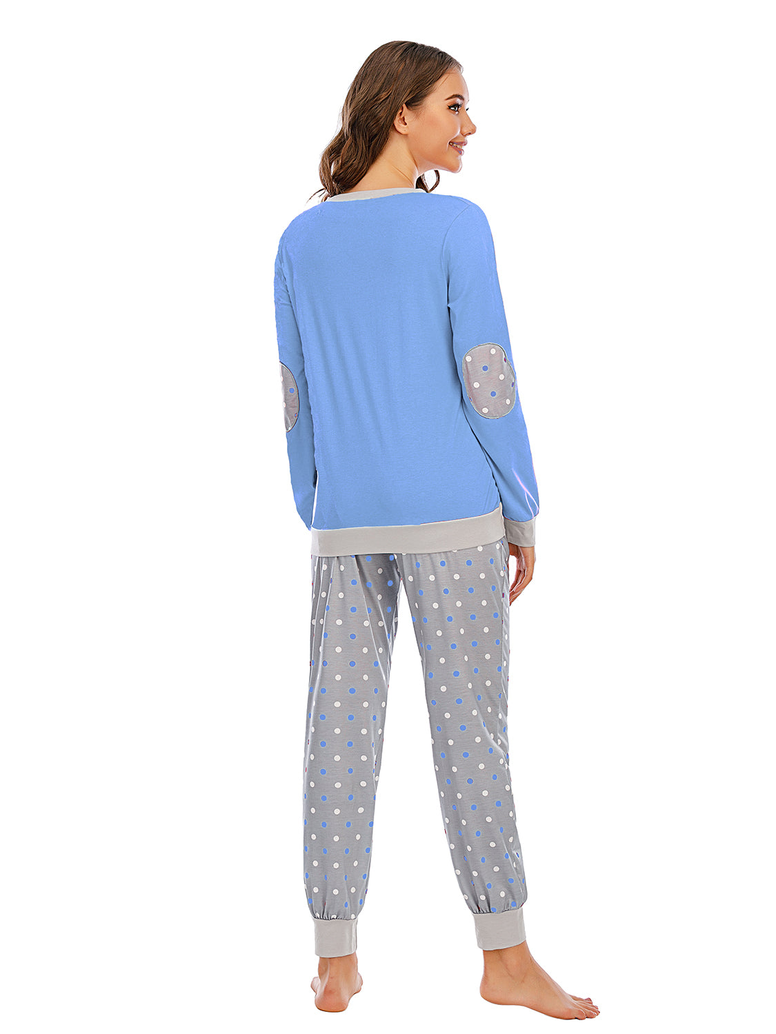 Long Sleeve Top Polka Dot Pants Set (6)