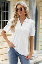 Eyelet Johnny Collar Puff Sleeve Blouse (7)