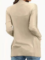 Open Front Long Sleeve Sweater Cardigan (5)