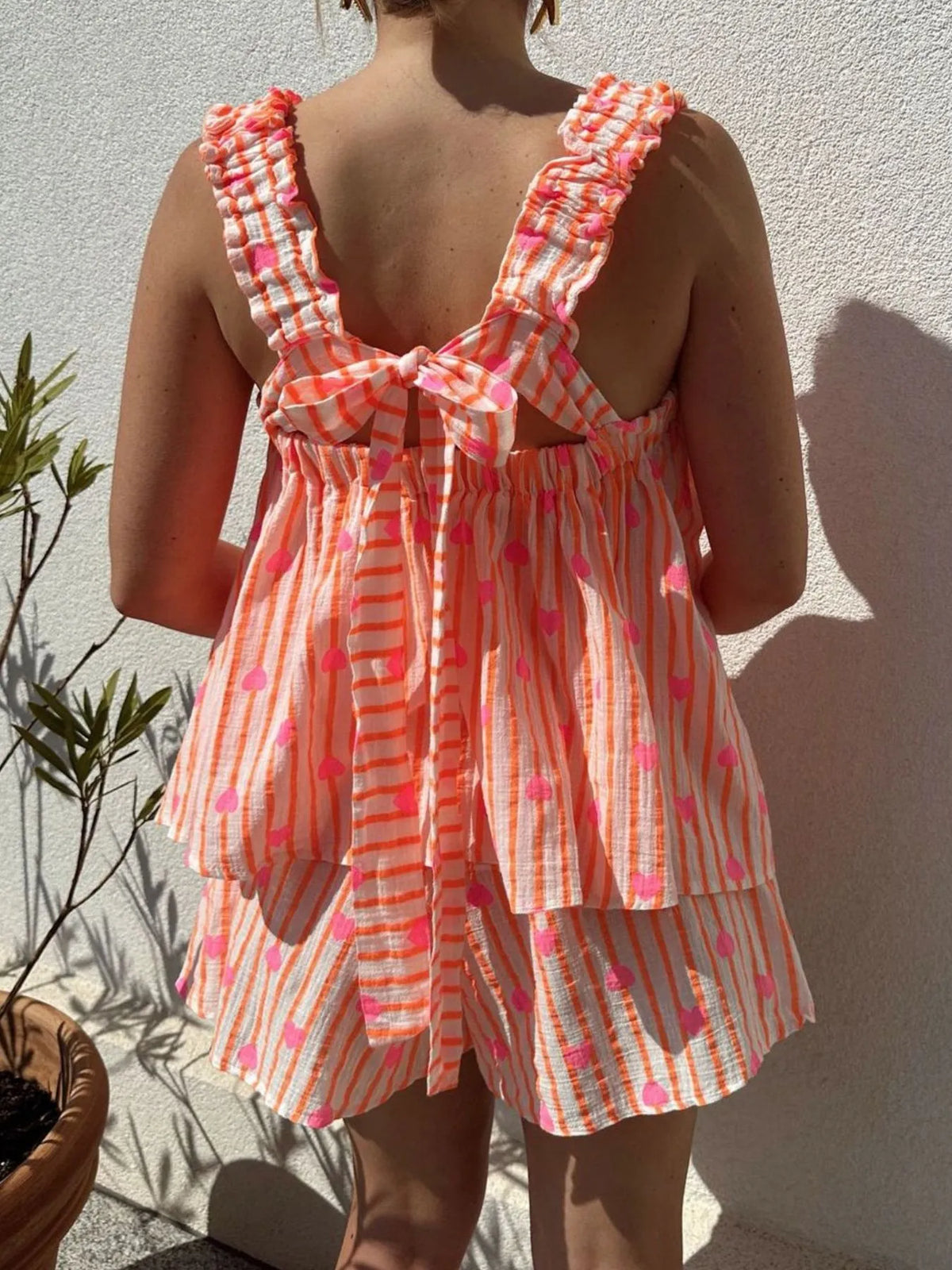 Striped Heart Cami Top Shorts Set (5)