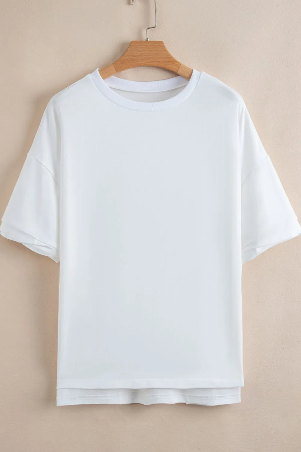 Loose Half Sleeve Hi Low Hem T Shirt (12)