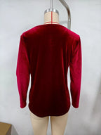 Velvet Long Sleeve Ruched Top (12)
