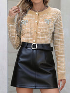 Tweed-style Bow Button-down Cardigan (12)
